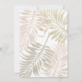 トロピカル ドライ パーム リーフ ボーホー 水彩 誕生日 招待状 (裏面)