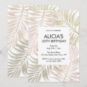 トロピカル ドライ パーム リーフ ボーホー 水彩 誕生日 招待状 (正面/裏面)