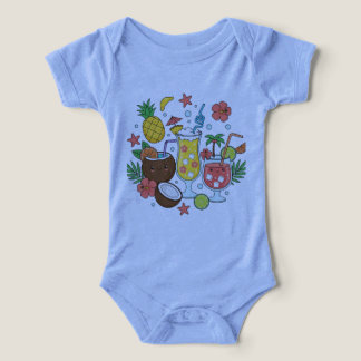トロピカル ドリンク かわいい サマー カクテル ベビー Tシャツ
