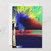 トロピカル ネオン カラー ビーチ パーム スイート 16 招待状 (裏面)