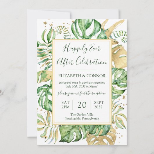 トロピカル ハッピーエバーアフター エロープ レセプション パーティー 招待状 (正面)