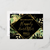 トロピカル ハッピーエバーアフター 挙式後 レセプション 箔招待状ポストカード (正面/裏面)