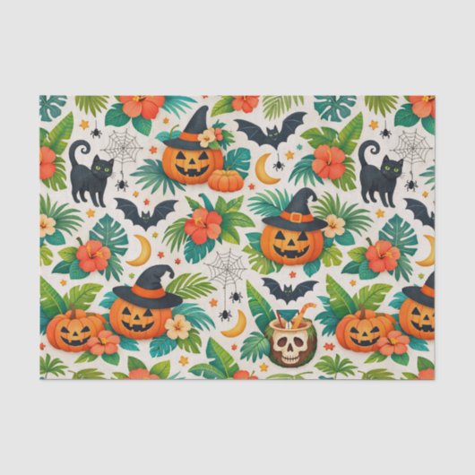 トロピカル ハロウィン パンプキン 薄葉紙 (正面)