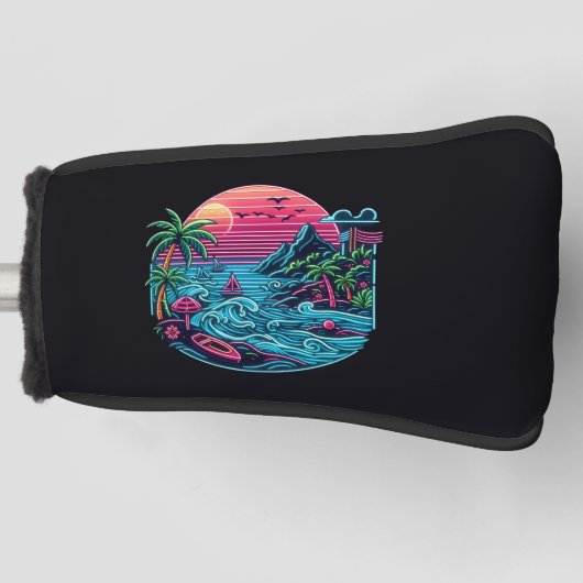 トロピカル/ハワイアンネオンビーチ ゴルフヘッドカバー (正面)