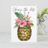 トロピカル ハワイアン フローラル パイナップル 日程変更 招待状 (スタンド正面)
