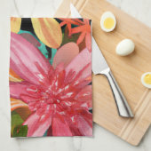 トロピカル/ハワイアン/フローラ/花 キッチンタオル (四つ折り)