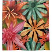 トロピカル/ハワイアン/フローラ/花 シャワーカーテン (正面)