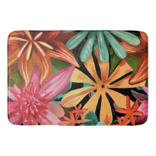 トロピカル/ハワイアン/フローラ/花 バスマット (正面)