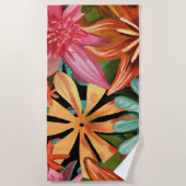 トロピカル/ハワイアン/フローラ/花 ビーチタオル (正面)