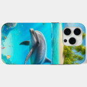 トロピカル/ハワイカラフル水中イルカ Case-Mate iPhoneケース (裏面 (横))