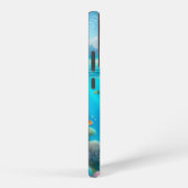 トロピカル/ハワイカラフル水中イルカ SAMSUNG GALAXYケース (右側面)