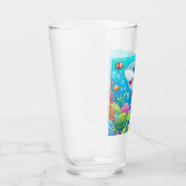 トロピカル/ハワイ 色とりどりの水中サメとカメ タンブラーグラス (右)