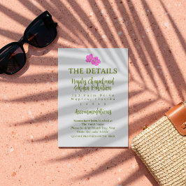 トロピカル ハンドドローンピンクとグリーン エンクロージャーカード