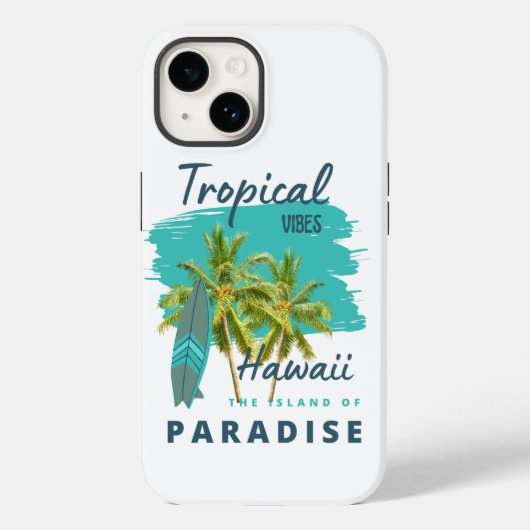 トロピカル・バイブス ハワイ 楽園の島 Case-Mate iPhoneケース (裏面)