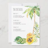 トロピカル バチェロレッテ ビーチ パーティー ウィークエンド 招待状 (裏面)