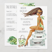 トロピカル バチェロレッテ ビーチ パーティー ウィークエンド 招待状 (正面/裏面)