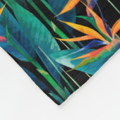 トロピカル·バード·オブ·パラダイス·フラワーズ フリースブランケット (角)