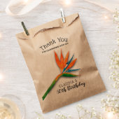 トロピカル・バード・オブ・パラダイス 水彩花 フェイバーバッグ (クリップ留めされた状態)