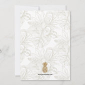 トロピカル·パモダンイナップル·ブライダル·シャワーの招待 招待状 (裏面)