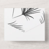 トロピカル パームリーフ 手描き ブラック ウェディング オールインワン招待状 (裏面)
