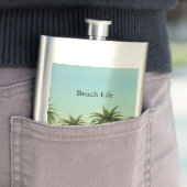 トロピカル パーム ツリー サマー サンセット アイランド カスタム フラスク (インサイチュ)