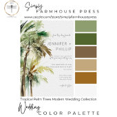 トロピカル パーム ツリー モダン テクスチャなし 結婚式 招待状