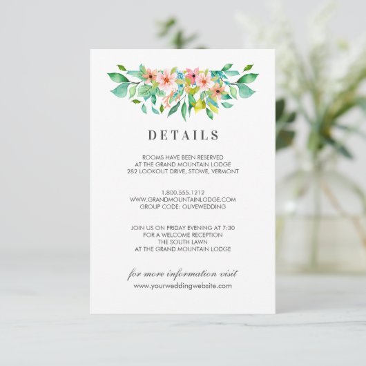 トロピカル ヒビスカス | ウェディング ディテール エンクロージャーカード (スタンド正面)