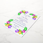 トロピカル ヒビスカス サンダーコーブ 箔招待状 (回転した状態)