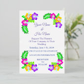 トロピカル ヒビスカス サンダーコーブ 箔招待状 (立ち正面)