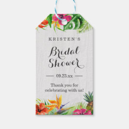 トロピカル ヒビスカス フラワーブライダルシャワー サンクス ギフトタグ