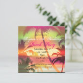 トロピカル ヒート パーム ツリー ビーチ パーティー 招待状 (スタンド正面)