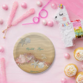 トロピカル，ビーチ結婚式，ヒトデ，レース，真珠， ペーパープレート (パーティー)