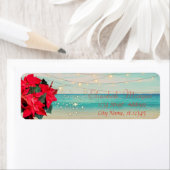 トロピカル，ビーチ，ポインセチア，ライト，雪 ラベル (インサイチュ)