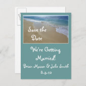 トロピカル – ビーチ-，日付を保存， ... 案内ポストカード (正面/裏面)