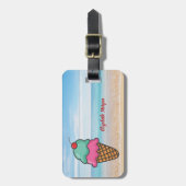 トロピカル，ビーチ，海，砂，アイスクリームパーソナライズされた- ラゲッジタグ (正面縦)