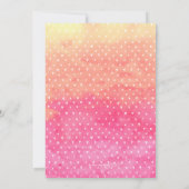 トロピカル ピンクのパイナップル ベイビー シャワー 招待状 (裏面)