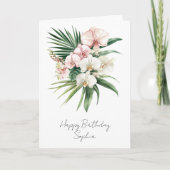 トロピカル ピンク オーキッドの花 カード (正面)
