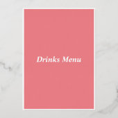 トロピカル - ピンク ゴールド箔 Beverage Menu 箔シーズンカード (裏面)