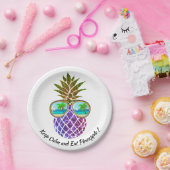 トロピカル ピンク パープル パイナップル ペーパープレート (パーティー)