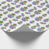 トロピカル ピンク パープル パイナップル ラッピングペーパー (角)