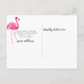 トロピカル・ピンク・フラミンゴの動く発表 案内ポストカード (裏面)