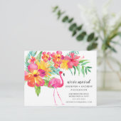 トロピカル・ピンク・フラミンゴの動く発表 案内ポストカード (スタンド正面)