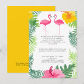 トロピカル ピンク フラミンゴ ウェディングの詳細 エンクロージャーカード (正面/裏面)