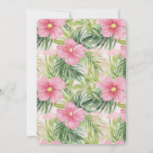 トロピカル ピンク フラワー バースデー 招待状 (裏面)