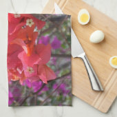 トロピカル ピンク ブーゲンビリア 島の花 キッチンタオル (四つ折り)