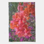 トロピカル ピンク ブーゲンビリア 島の花 キッチンタオル (縦)
