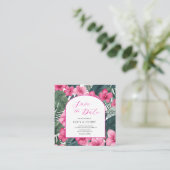 トロピカル ピンク ホリデー フローラル エンクロージャーカード (スタンド正面)