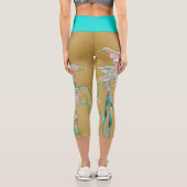 トロピカル ファンテイル フィッシュ 水彩画 カプリレギンス (裏面)