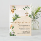 トロピカル ファン ジャングル サファリ ガール ベイビー ブランシュ シャワー 招待状 (スタンド正面)