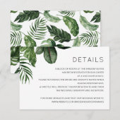 トロピカル フィロデンドロン パーム 詳細挿入カード 招待状 (正面/裏面)